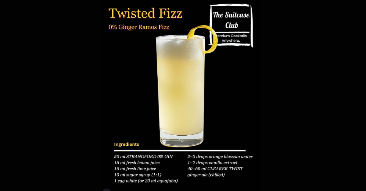 Twisted Fizz, A Strangford Zero Alcohol Cocktail | By The Suitcase Club