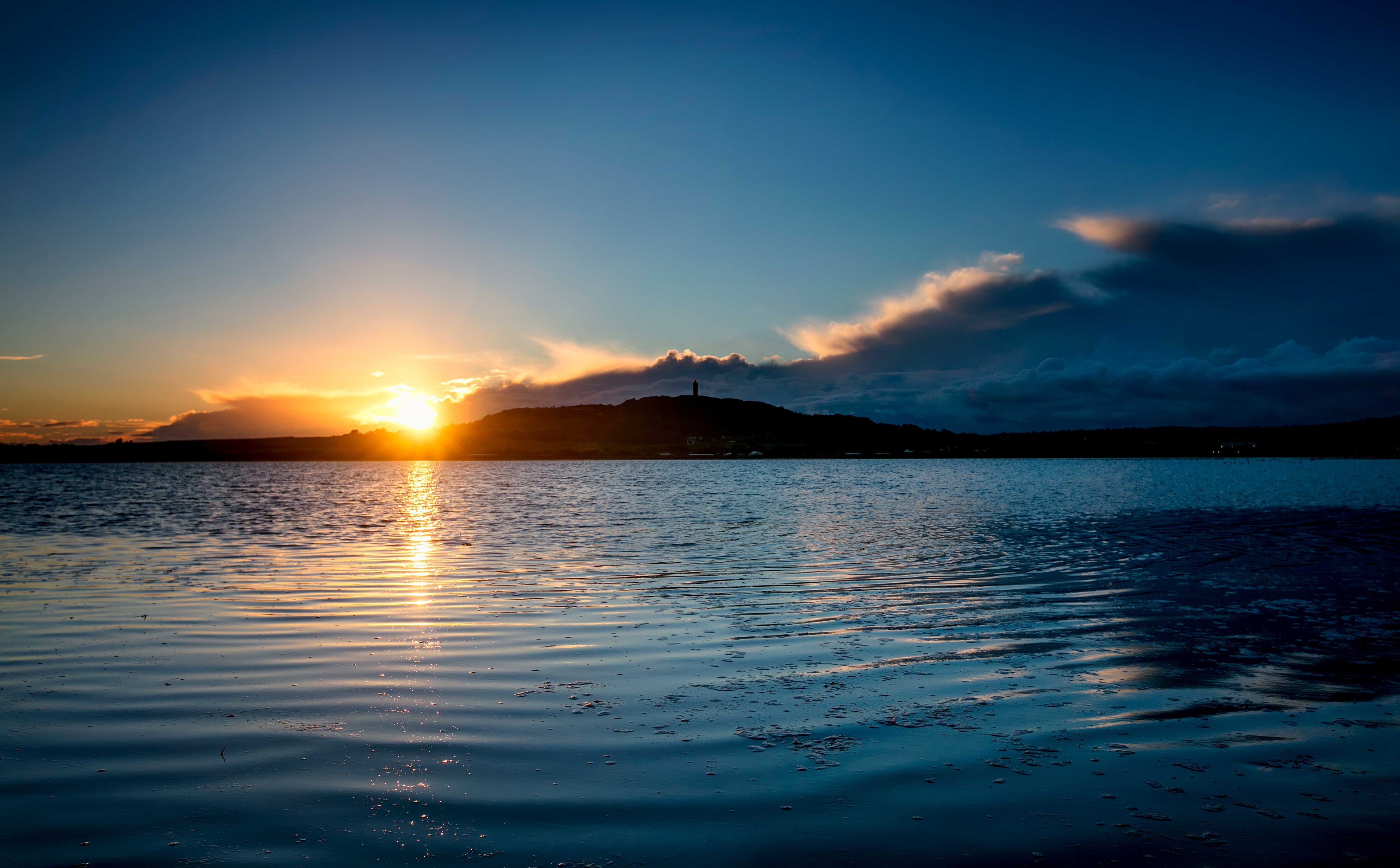 Sunset over Strangford lough with Scrabo in the background